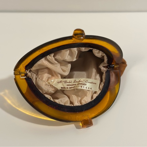 Vintage 50s 60s Budd Genuine Leather & Lucite Coin Purse - Inwood, Long Island - Picture 12 of 12